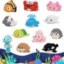 12 Pack Cute Ocean Sea Animal Mini Building Blocks Sets, 2642 PCS Micro Mini Building Bricks Toy for Adults, Party Favors for Teen Boys Girls 14+