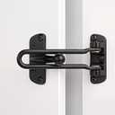 HASWARE Home Security Door Lock Swing Bar, Black Alloy Anti-Theft Door Guard Latch for Front and Inside Door, Safety Childproof Reinforcement Door Stopper (Black)