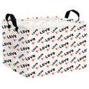 Rectangular Heart Basket Kids Baby Girls Basket Cute Toy Storage Bin Organizer Shelf Book Love Room Decor(Hearts)