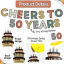 Vintage 50th Birthday Decorations Set 1976 Birthday Decorations Cheers to 50 Years Banner Centerpieces and Hanging Swirls Back in 1976 Party Decor for Women and Men with 32 Inch Number Balloons
