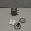 WETOWETO Coffee Mug with Handle, 14oz Insulated Stainless Steel Reusable Coffee Cup, Double Wall Coffee Travel Mug, Powder Coated Olive Green