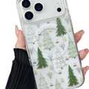 ZTOFERA for iPhone 17 Pro Max Christmas Phone Case Compatible with Magsafe, Vintage Christmas Pattern Design Cute for Xmax, Anti-Drop Protective Hard Clear Phone Cover for iPhone 17 Pro Max-Green