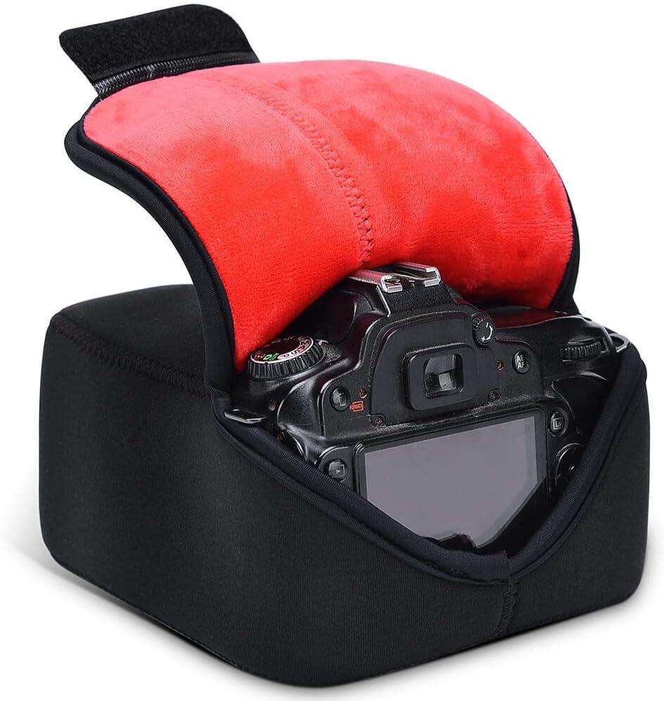 CADeN DSLR SLR Camera Sleeve Case with Neoprene Protection, Compatible for Nikon, Canon, Pentax, Sony and ect (Medium Black)