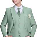 Retro Linen Boys Suit Slim Fit 5 Piece Sets Kids Wedding Outfit Linen Suits Casual Drawstring Tuxedo Set for Boy (S)