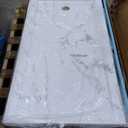 MORVANO 60 x 32 Shower Base with Single Threshold Rectangular Right Drain Location Shower Base,Shower Pan With Stainess Steel Cover,Marble White Acrylic Shower Base