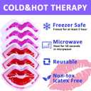 5 x Lip Ice Pack for Injuries, Mini Small Gel Ice Pack, Hot and Cold Compress, Reduce Pain and Swelling, Dark Circles Fade, Eye Relax, Anti-Aging Lip Care Pad Gift for Girl Woman (6 PCS)