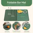 Bar Mat, Bar Accessories, Multifunctional Folding Cocktail Mat with Cutting Board, 18" X 12"(Green) Drying Mats,Bar Mat for Countertops,Bar Decorations for Home, Outdoor Bar Accessories,Travel