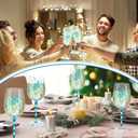 4 Pcs Snowflakes Winter Party Stemmed Wine Glasses Hand Painted Drinking Cup Wine Glasses Gifts for Birthday Theme Holiday Party Supplies