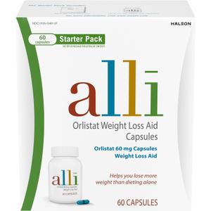 alli Diet Weight Loss Supplement Pills, Orlistat 60mg Capsules Starter Pack, Non prescription weight loss aid, 60 count(Pack of 1) (EXP 04/30/27)