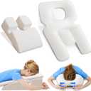 Face Down Pillow,Faces Down Pillow After Eye Surgery,BBL Pillows After Surgery Stomach Sleeping Pillows,Home Massage Pillowes Faces Down with Shredded Memory Foam and Removable Cover (White)