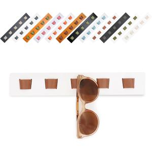ACOCOFE Sunglass Organizer Wall Mount, Wood Eyeglass Storage Holder, Glasses Rack for Multiple Eyewear Display Men Women (White-brown)