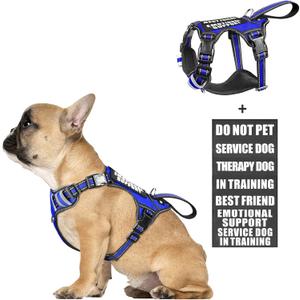 WINSEE Service Dog Vest No Pull Dog Harness with 7 Dog Patches, Reflective Pet Harness with Durable Soft Padded Handle for Training Small, Medium, Large, and Extra-Large Dogs (Small, Dark Blue) WINSEE Service Dog Vest No Pull Dog Harness with 7 Dog Patches, Reflective Pet Harness with Durable Soft Padded Handle for Training Small, Medium, Large, and Extra-Large Dogs (Small, Dark Blue)