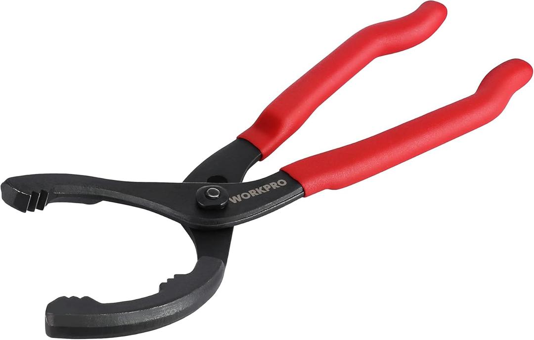 WORKPRO 12" Adjustable Oil Filter Pliers, Wrench Adjustable Oil Filter Removal Tool, Ideal For Engine Filters, Conduit, & Fittings