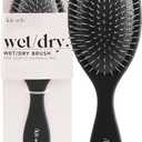 Kitsch Recycled Plastic Wet/Dry Hair Brush, Detangling Tool for Curly or Straight Styles, Brush for Tangled Strands, Flexible Hairbrush Bristles, Brushes for Women & Men, Adults & Kids - Flexi Black