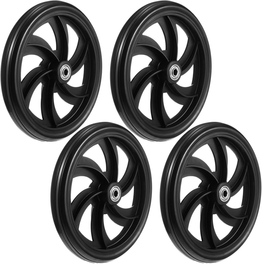 4 Sets Replacement Wheelchair Wheels for Walkers 7.5 Inch Wheelchair Front Wheels Anti Slip Walker Rubber Replacement for Stroller Casters Rollers Accessories