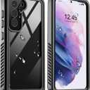 Designed for Waterproof Samsung Galaxy S21 Case, Built-in Camera & Screen Protector [IP68 Waterproof] [Military Drop Proof] Full Body Protective Phone Case for Galaxy S21, Black/Clear