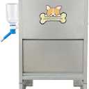Outdoor Dog Feeder, Automatic Galvanized Gravity Pet Feeder for Large Dogs Breed, 25lbs-15lbs