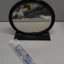 Moving Sand Art Picture - Sand Art Liquid Motion 3D Deep Sea Sandscape, Round Glass Frame Display Flowing Sand Relaxing Toy for Desktop Home Office Work Ocean Decor(Black, 7")