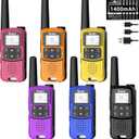 Radios Walkie Talkies Long Range: Rivins F22 Rechargeable Walkie Talkies for Adults, NOAA, 1400mAh Li-ion Battery USB-C Cable, LED Flashlight, VOX FRS Two Way Radio for Hiking Camping,6 Pack