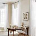 120 Inch Linen Curtains Pinch Pleated for Living Room Tall Windows Ivory White Pleat Drape with Hooks Rings Back Tab Privacy Semi Sheer Extra Long Linen Drape Curtains 120 Length Cream Ivory 10ft