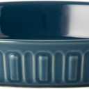 Fun Elements Shallow Dog Bowls, 10.5" Ceramic Large Food Plate for Small, Medium and Large Breeds, Non-Slip, Flat and Wide, Dishwasher Safe, Suitable for Dogs and Cats (Blue)