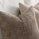 MIULEE Textured Throw Pillow Covers Thick Chenille Decorative Pillows Taupe Grey 24x24 Inch Set of 2 Modern Boho Farmhouse Home Decor Neutral Cushion Covers for Couch Sofa Living Room Bedroom