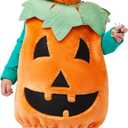 Spooktacular Creations Halloween Baby Pumpkin Costume with Green leaves for Toddler Kids Halloween Dress Up Pumpkin Party (3T)