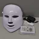 LED Face Mask Light Therapy, Red Light Therapy Mask with 7 Colors, 850nm Infrared & Red Light Therapy for Face, Portable Anti-Aging Skin Rejuvenation Tool with Timer for Home Use (White)