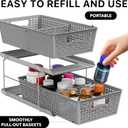 Simple Houseware 2 Tier Bathroom Organizer Tray Pull-Out Sliding Drawer, Under Sink Storage, Gray