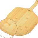 Mimiuo Natural Bamboo Pizza Peel - 12 Inch Wooden Pizza Spatula for Baking Homemade Pizza Bread and Cutting Fruit Vegs