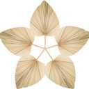 5 Pcs Large Natural Boho Dried Palm Leaves Fans with Stem, Natural, Tropical Palm Flowers Bouquet Boho Wedding Decor for Vase, Baby Shower, Anniversary, Home