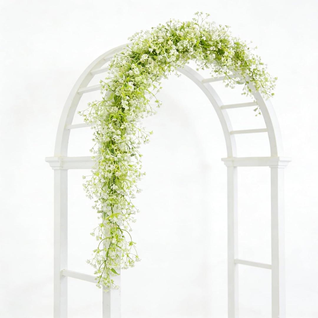 2PCS Babys Breath Artificial Flowers - RAINFLOW Flower Garland Artificial Flowers for Decoration Greenery Garland Fake Hanging Plant Garlands for Decoration Wedding Arch Table Wedding Decor 5.8FT