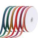 Yunlly 6 Rolls 3/ 8 Inch Christmas Velvet Ribbon for Gift Wrapping Bow 120 Yards Vintage Assorted Multicolored Craft Ribbon for Christmas Tree Wedding Decoration Ornament Making(Vivid Color)