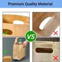 COGLARING 100Pcs 11x6x11 Brown Kraft Paper Bags with Handles, Die Cut Tote Bulk for Retail Shopping Takeout Bakery Gift Bags