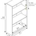 Furinno JAYA Book Shelf, 3-Tier Bookshelf, Bookcase with Adjustable Shelves, 9.5 x 24.5 x 40.3, for Organization and Storage, for Living Room, Bedroom, Home Office, Light Blue