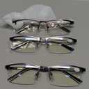 Gafas de lectura para hombre, 0.5 con bloqueo de luz azul, lentes de lectura para lectores de metal (Paquete de 3 (pistola/negro/marrn))
