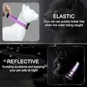 Reflective AirTag Cat Collar, Integrated Cat Tracker Collar with Air Tag Holder and Bell, Safety Elastic Band Cat GPS Collars for Girl Boy Cats, Kittens and Puppies (Lilac,S) 