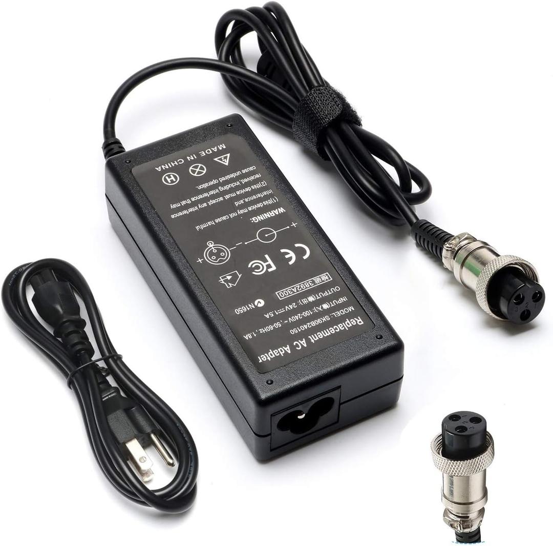 24V Scooter Battery Charger for Razor E100 E200 E200S E175 E300 E300S E125 E150 E500 PR200 E225S E325S MX350 MX400 Dirt Bike, Dirt Rocket, Pocket Mod, Sports Mod, Dirt Quad Power Supply Cord