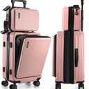 TravelArim 22 Inch Carry On Luggage, Carry On Suitcase with Wheels, Hardside Luggage Carry-On, Expandable Pink Small Suitcase, Hard Shell Carry-on Luggage, Spinner Luggage with Cosmetic Bag