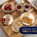 Comfify Extra Large (22") Square Premium Acacia Wood Ottoman Tray with Handles - Use for Serving Food in Style for Dinner, Breakfast, Snacks, BBQ, Entertaining Guests & More - Brown