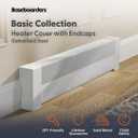 Baseboarders Basic Series 3 ft (36 in) Galvanized Steel Slip-On Baseboard Heater Cover + Left & Right Endcaps, Rust Resistant, White, for Hydronic Hot-Water Systems