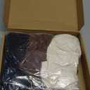 Huukeay 3 Pack Women's Ribbed Mock Turtleneck Shirts Cotton Long Sleeve Tops Lettuce Trim Slim Fit Soft Tees for Layering (X-Large, Black, Brown, Cream White)