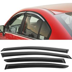 Window Visors Compatible with 2012-2016 Subaru Impreza & 2015-2021 WRX STI, Acrylic Smoke Tinted Semi-Transparent Rain Guards Wind Deflector by IKON MOTORSPORTS