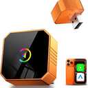 Wireless CarPlay for CarPlay ＆Android Auto, Mini Size Wired to Wireless CarPlay, Plug & Play, Fast & Stable Connection, Car Play Compact with USB/USB-C Information Display Modules, Orange
