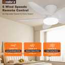 35 Inch Ceiling Fan with Lights and Remote Control, Quiet Modern Low Profile Fan Light with 6 Speeds, Dimmable LED, Reversible Blades for Bedroom Living Room Indoor/Outdoor, White