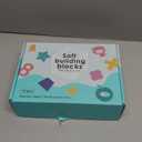 Mini Tudou Baby Blocks Soft Building Blocks Baby Toys Teethers Toy Educational Squeeze Play with Numbers Animals Shapes Textures 6 Months and Up 12PCS