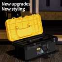 DELI Plastic Tool Box with Handle, 18 inch Tool Case with Double Locking and Removable Tray, Toolbox Organization