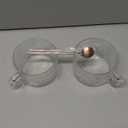 Mfacoy Vintage Coffee Mugs Set of 2, 14 oz Embossed Glass Cups with Handle, Clear Cups for Cappuccino, Latte, Cereal, Yogurt, Milk, Hot or Cold Beverages (Translucent)