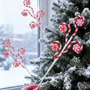 Suncalla 12 Pcs Red White Candy Cane Christmas Picks 16" Large Furry Spiral Curly Sprays Elf Ornaments Stems for Christmas Tree Topper Filler Party Vase Filler Wreath Garland