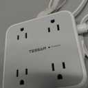 Surge Protector Flat Extension Cord Flat Plug Power Strip, 8 AC Outlets, 3 USB Charger(1 USB C Port) 3-Sided Outlet Extender, 5 Ft, 900 Joules Protection, Office Supplies, Dorm Room Essentials, Grey